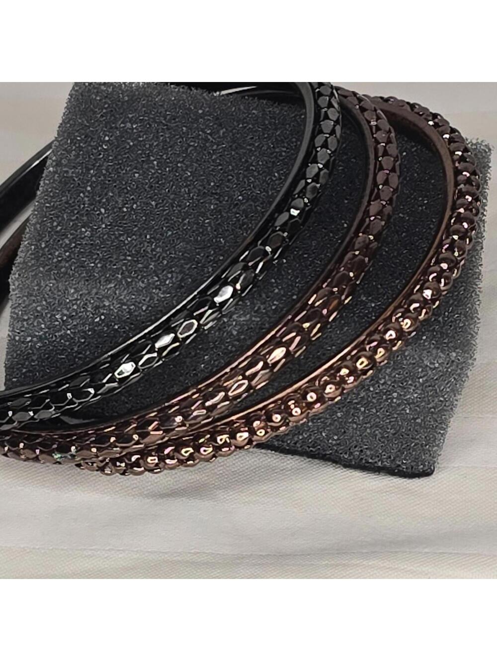 R.J. Graziano 3 Gunmetal Bangles Bracelets Set
